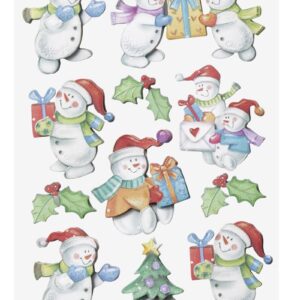 Sticker-Set “Lustige Schneemänner”, ca. 11 attraktive Aufkleber für Themenpartys oder zum Dekorieren zu Weihnachten