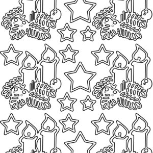 Konturensticker-Set “Kerzen/Sterne”, ca. 10 attraktive Aufkleber mit Kerzen und Sternen zum Dekorieren zu Weihnachten, gold oder silber